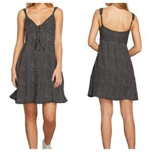 Volcum Tie Front Spaghetti Strap Dress Black& White Women's Dress sz S (4/6) EUC